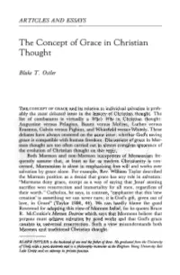 The Concept of Grace in Christian Thought