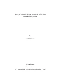 University of Regina Archives and Special Collections Dr