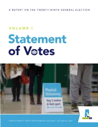 VOLUME I Statement of Votes