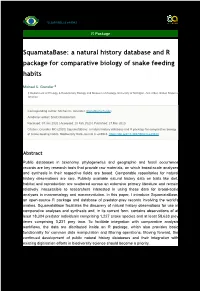 A Natural History Database and R Package for Comparative Biology of Snake Feeding Habits