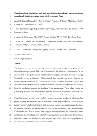 Coccolithophore Populations and Their Contribution to Carbonate Export During an 2 Annual Cycle in the Australian Sector of the Antarctic Zone