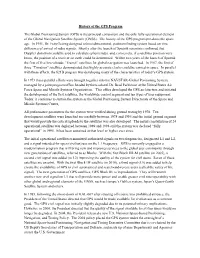 History of the GPS Program the Global Positioning System