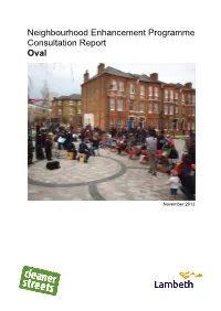 Neighbourhood Enhancement Programme Consultation Report Oval