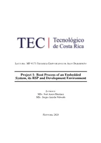 Project 1: Boot Process of an Embedded System, Its BSP and Development Environment