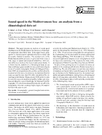 Sound Speed in the Mediterranean Sea: an Analysis from a Climatological Data Set