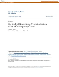 The Study of Generations: a Timeless Notion Within a Contemporary Context