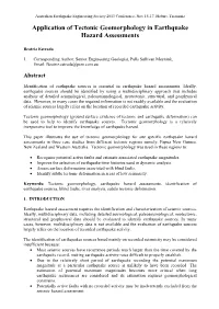 Application of Tectonic Geomorphology in Earthquake Hazard Assessments