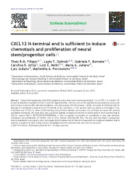 CXCL12 N-Terminal End Is Sufficient to Induce Chemotaxis and Proliferation of Neural Stem/Progenitor Cells☆ Thais R.M