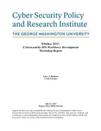 Cybersecurity SFS Workforce Development Workshop Report