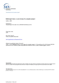 Edinburgh Trams: a Case Study of a Complex Project Lowe, John