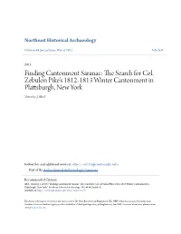 Finding Cantonment Saranac: the Es Arch for Col