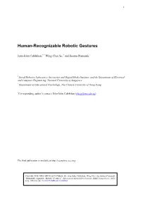Human Recognizable Robotic Gestures Arxiv V1