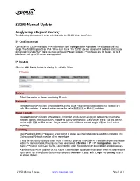 Manual Update Configuring a Default Gateway