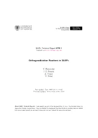 Orthogonalization Routines in Slepc