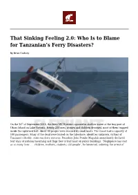 Who Is to Blame for Tanzanian's Ferry Disasters?