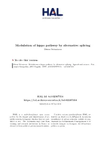 Modulation of Hippo Pathway by Alternative Splicing Diwas Srivastava