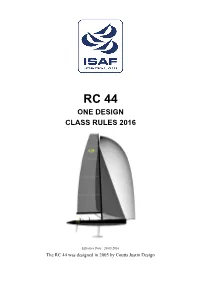 One Design Class Rules 2016