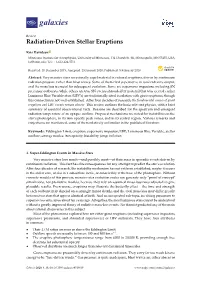 Radiation-Driven Stellar Eruptions