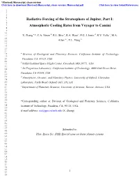 Radiative Forcing of the Stratosphere of Jupiter, Part I: Atmospheric