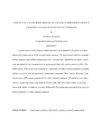 Efficacy of a Food-Grade Mixture of Volatile Compounds to Reduce