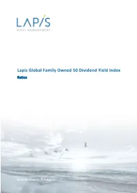 Lapis Global Family Owned 50 Dividend Yield Index Ratios