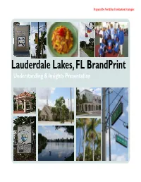 Lauderdale Lakes, FL Brandprint Understanding & Insights Presentation Community