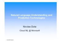 Nicolae Duta Natural Language Understanding and Prediction