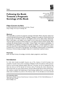 Towards a Pragmatic Sociology of the Book
