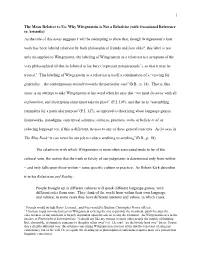 1 the Mean Relative to Us: Why Wittgenstein Is Not a Relativist