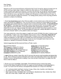 Dear Student, June 26, 2014 Welcome to AP Environmental