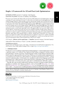 Duplo: a Framework for Ocaml Post-Link Optimisation