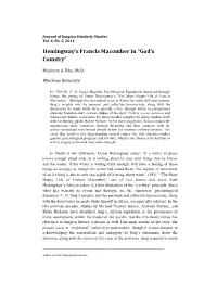 Hemingway's Francis Macomber In