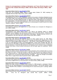 Indexes to Correspondence Relating to Aborigines and Torres Strait