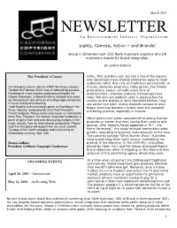 NEWSLETTER a N E N T E R T a I N M E N T I N D U S T R Y O R G a N I Z a T I On