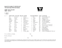 OUA/CIS ELIGIBILITY CERTIFICATE the University of Western Ontario