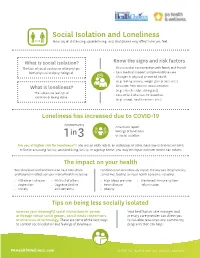 Social Isolation and Loneliness How Social Distancing, Quarantining, and Shutdowns May Affect How You Feel