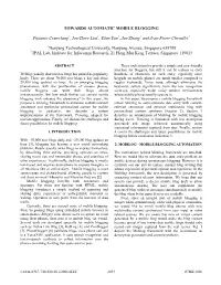 Towards Automatic Mobile Blogging