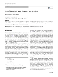 Year of the Periodic Table: Mendeleev and the Others