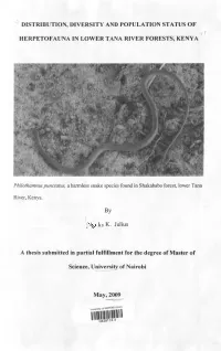 Distribution, Diversity and Population Status of Herpetofauna in Lower