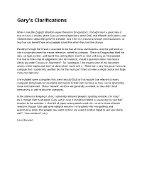 Gary's Clarifications