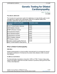 Genetic Testing for Dilated Cardiomyopathy