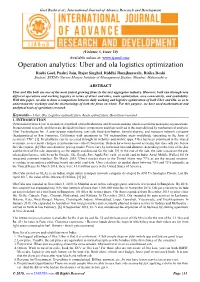 Operation Analytics: Uber and Ola Logistics Optimization