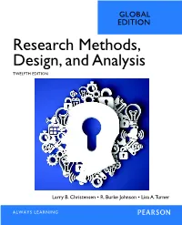Research Methods, Design, and Analysis TWELFTH EDITION • •