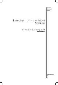 Response to the Keynote Address