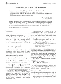 Arithmetic Functions and Operators