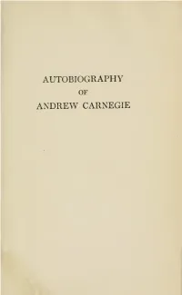 Autobiography of Andrew Carnegie