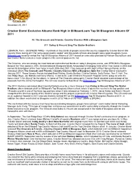 Cracker Barrel Exclusive Albums Rank High in Billboard.Com Top 50 Bluegrass Albums of 2011
