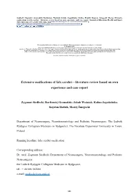 Extensive Ossifications of Falx Cerebri – Literature Review Based on Own Experience and Case Report