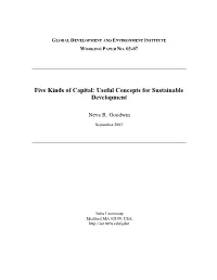Five Kinds of Capital: Useful Concepts for Sustainable Development