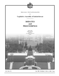 HANSARD) Published Under the Authority of the Honourable Don Toth Speaker